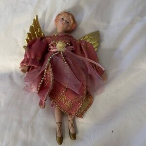Pink and Gold Angel Figurine